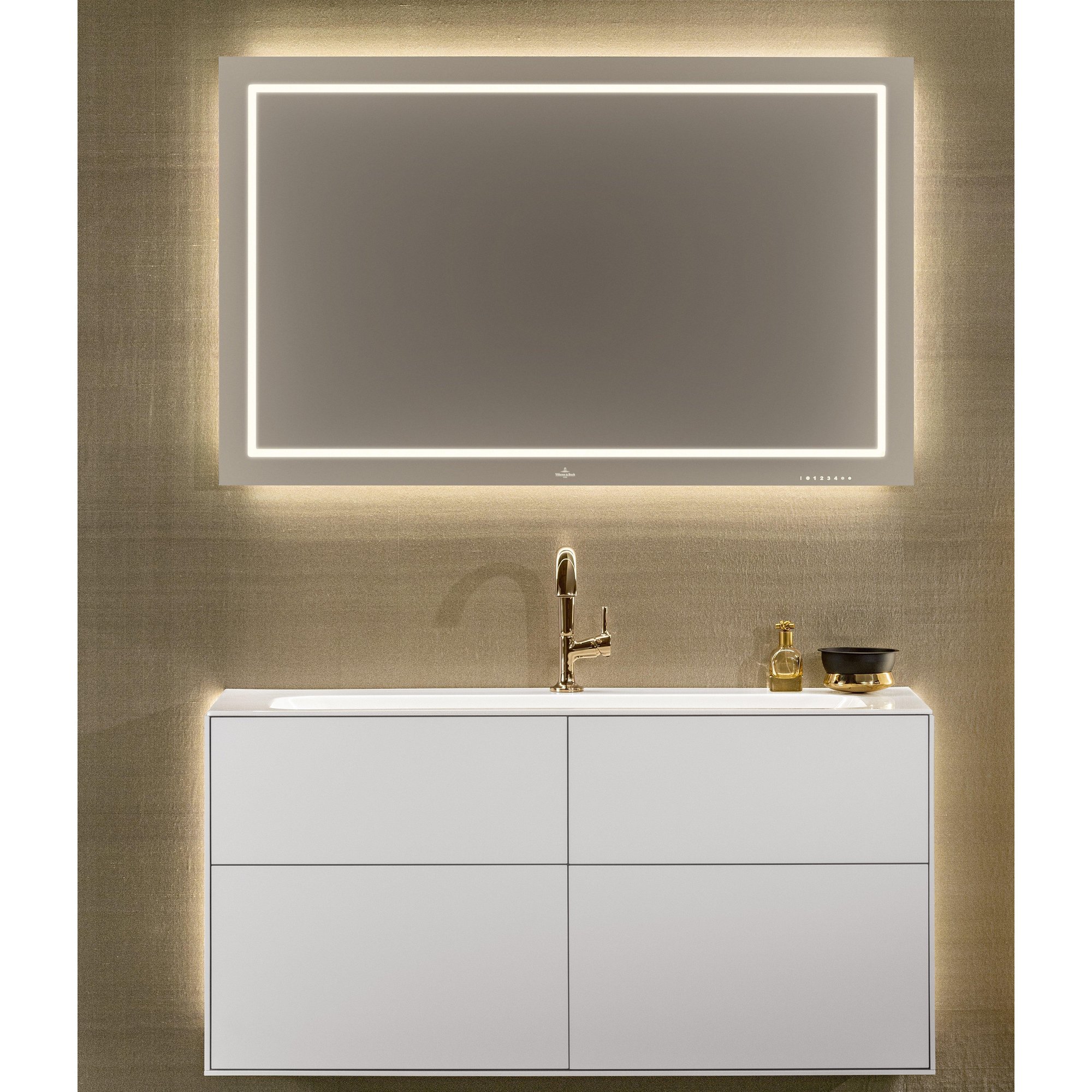 Villeroy & Boch Finion Wastafelonderkast - met verlichting - 4 uittrekladen - 1196 x 591 x 498 mm - Glossy White Lacquer - g05000gf - Afbeelding 7