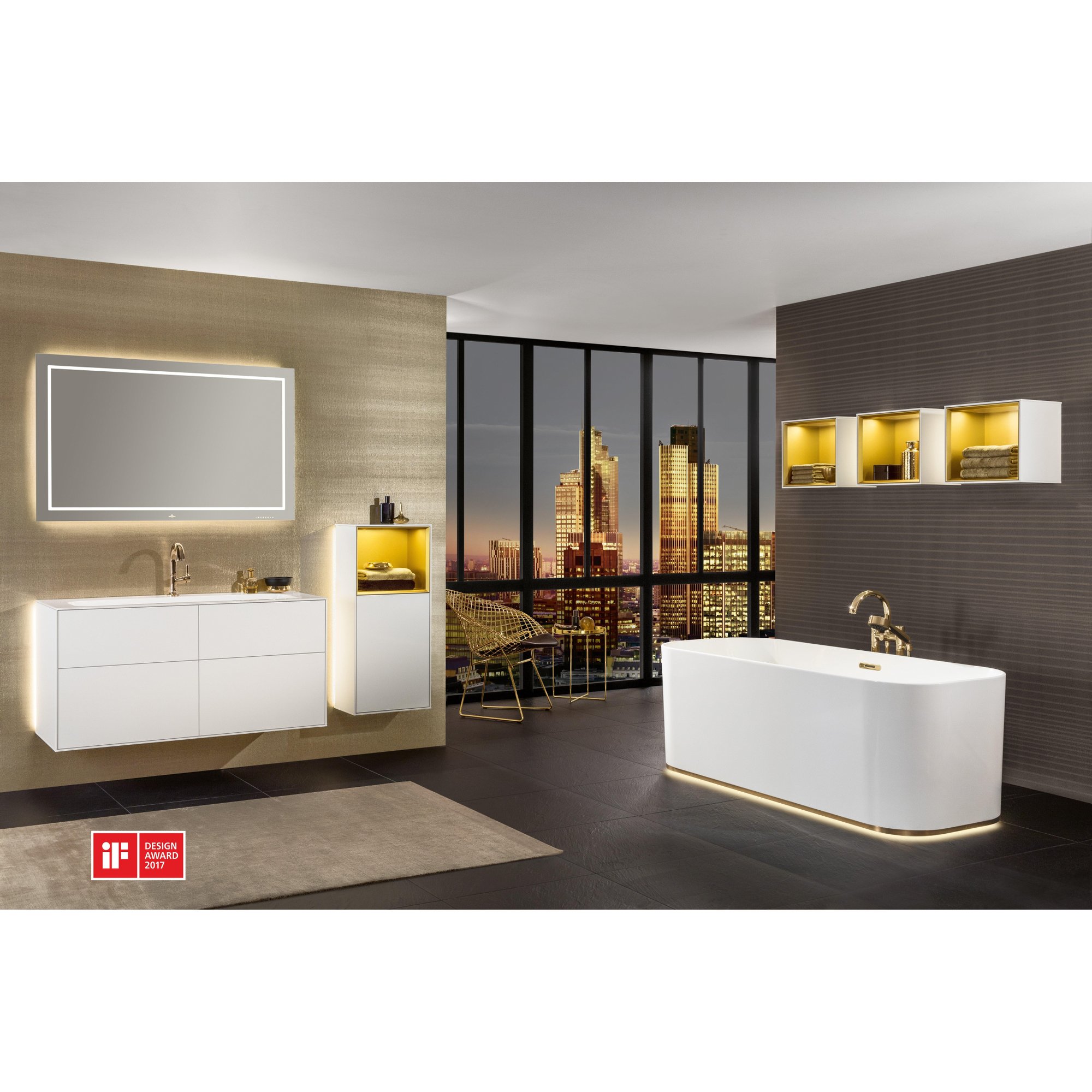 Villeroy & Boch Finion Wastafelonderkast - met verlichting - 4 uittrekladen - 1196 x 591 x 498 mm - Glossy White Lacquer - g05000gf - Afbeelding 8