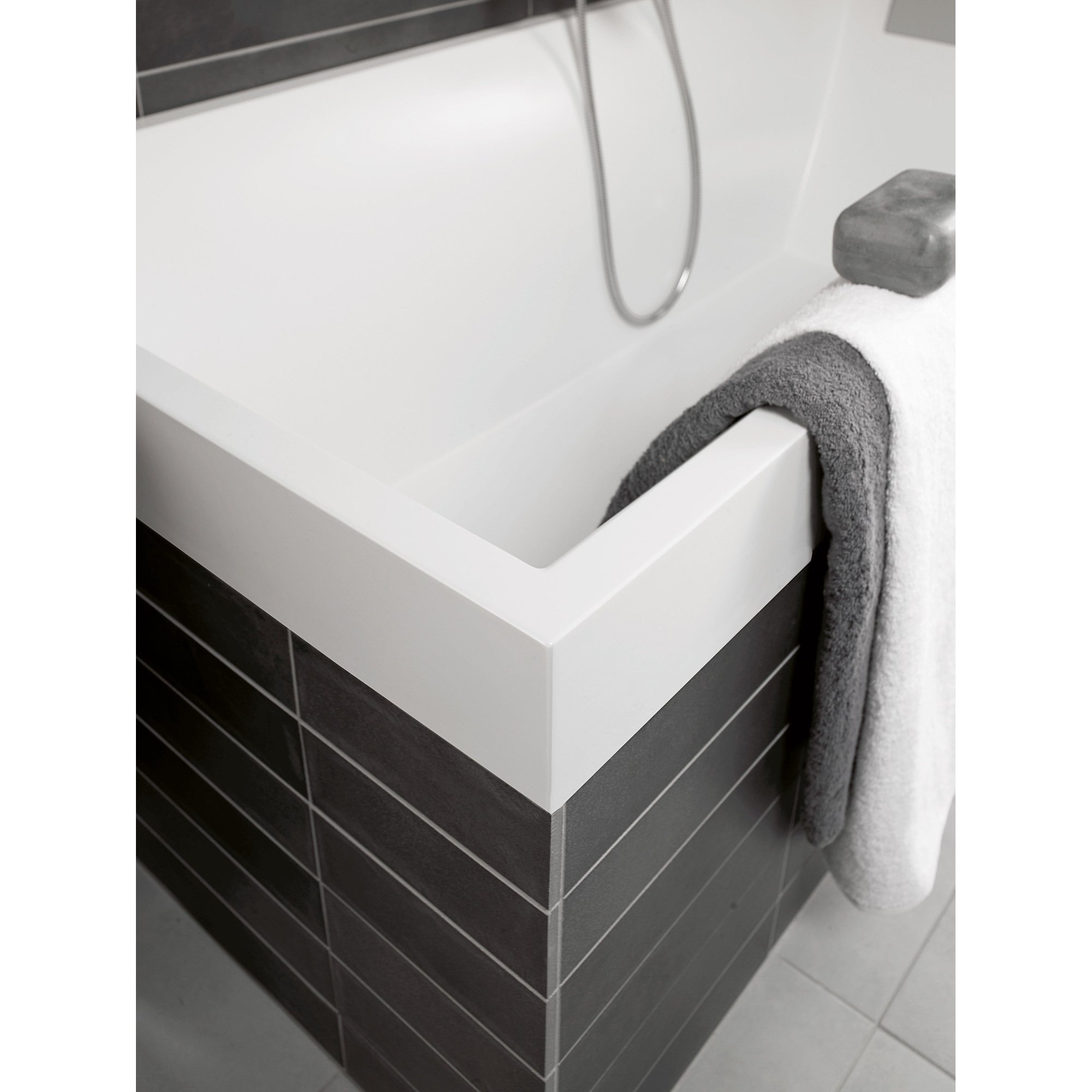 Villeroy & Boch Squaro bad - 170x75cm - quaryl rechthoekig met poten wit - ubq170sqr2v-01 - Afbeelding 8