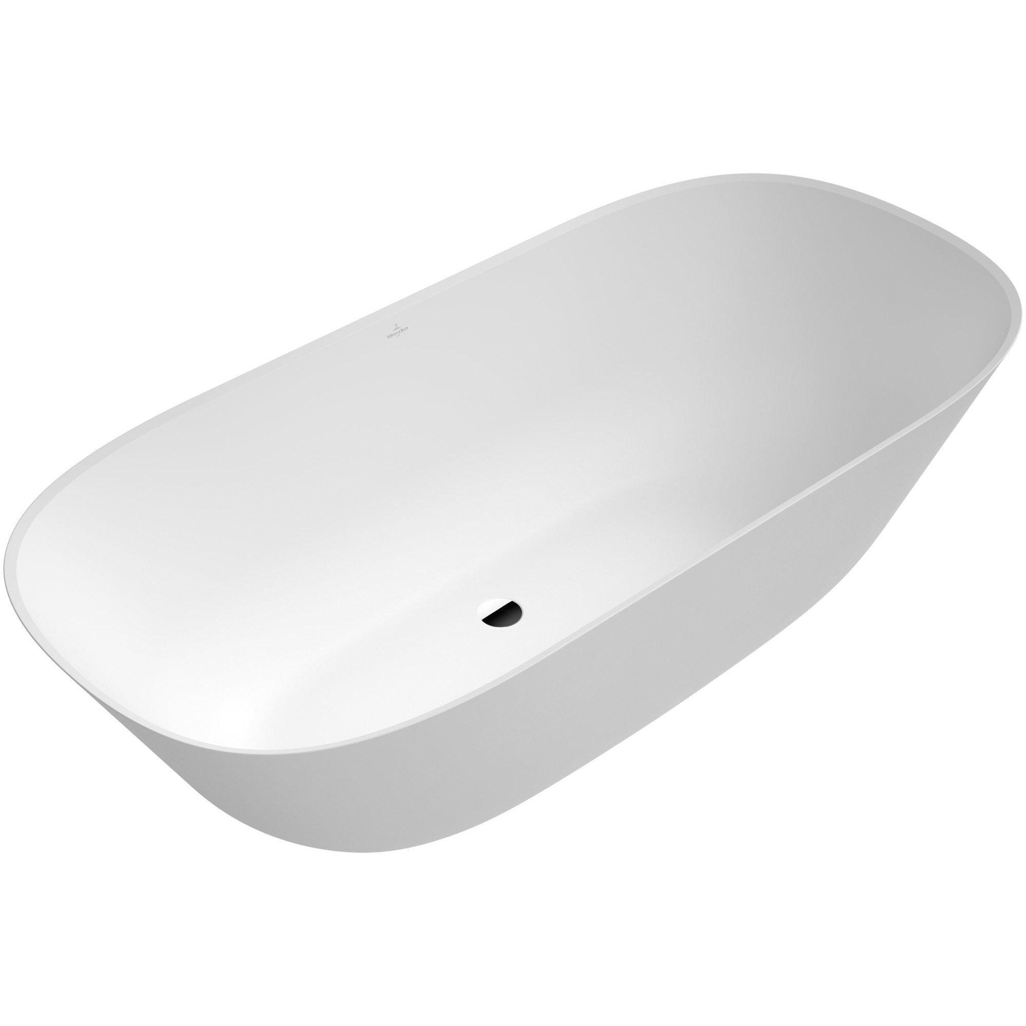 Villeroy & Boch Theano vrijstaand duobad - 175x80cm - kunststof quaryl - ovaal - Mat Wit - ubq175anh7f200v-rw