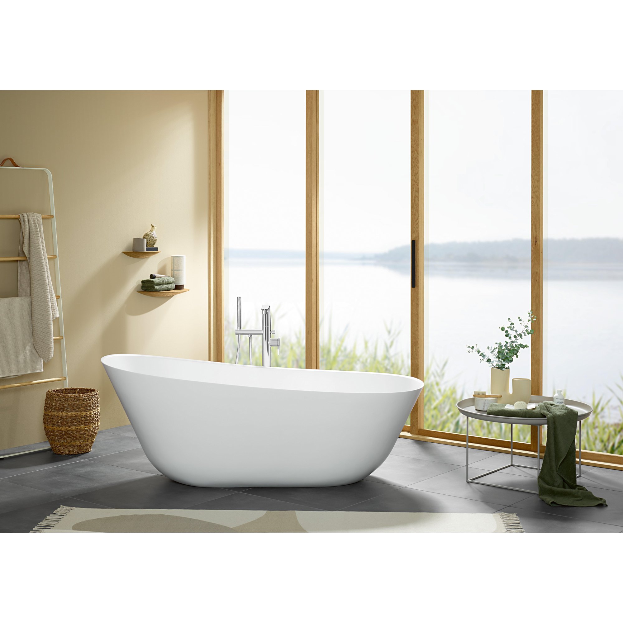 Villeroy & Boch Theano vrijstaand duobad - 175x80cm - kunststof quaryl - ovaal - Mat Wit - ubq175anh7f200v-rw - Afbeelding 6