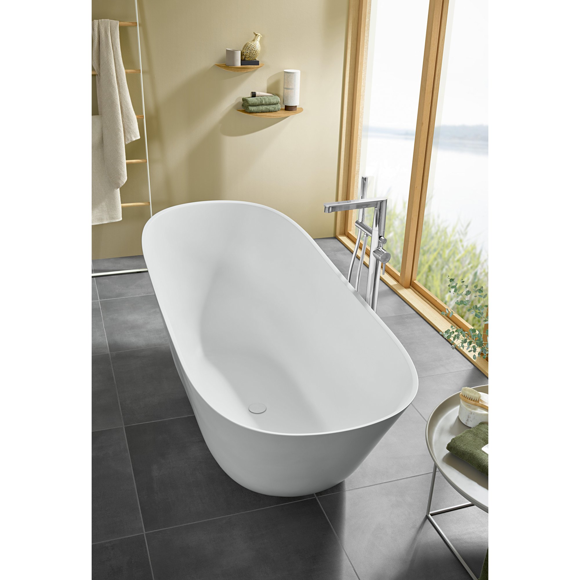 Villeroy & Boch Theano vrijstaand duobad - 175x80cm - kunststof quaryl - ovaal - Mat Wit - ubq175anh7f200v-rw - Afbeelding 7