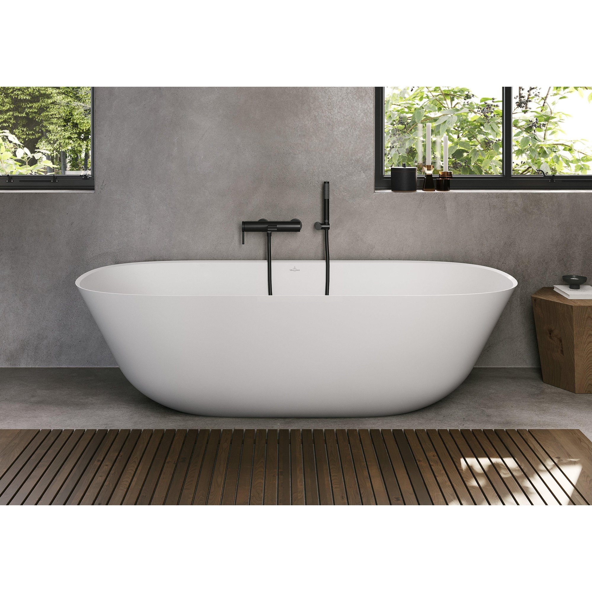 Villeroy & Boch Theano vrijstaand duobad - 175x80cm - kunststof quaryl - ovaal - Mat Wit - ubq175anh7f200v-rw - Afbeelding 8