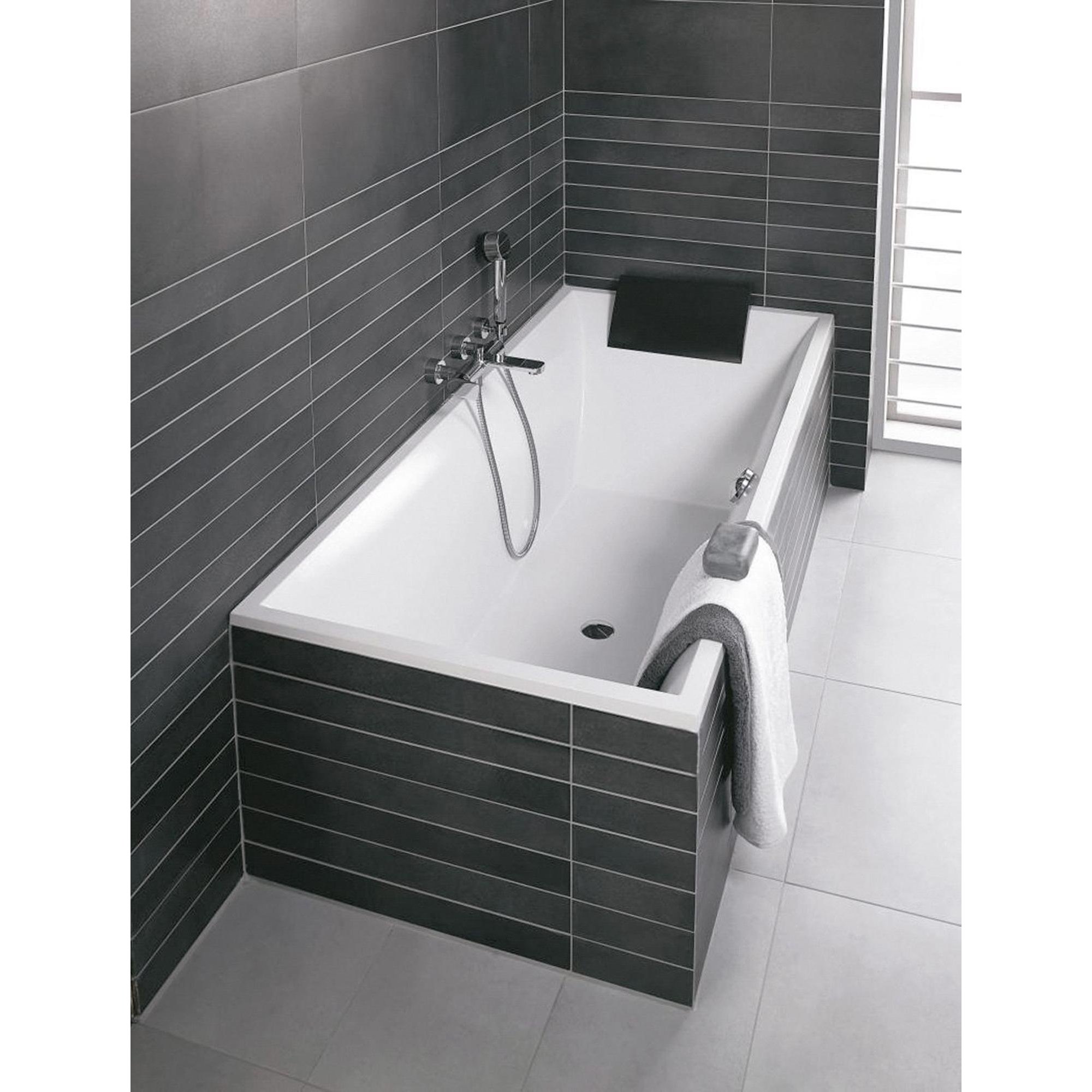 Villeroy & Boch Squaro bad quaryl rechthoekig 179.4x79.4x50cm - Slim Line met poten wit - ubq180sqs2v-01 - Afbeelding 3