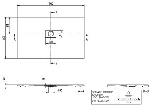 Villeroy & Boch Squaro infinity douchevloer - 130x80cm - stone white - udq1380sqi2iv-rw - Afbeelding 4