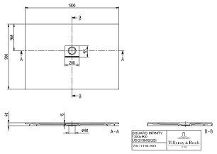Villeroy & Boch Squaro infinity douchevloer - 130x90cm - grey - udq1390sqi2iv-3s - Afbeelding 7