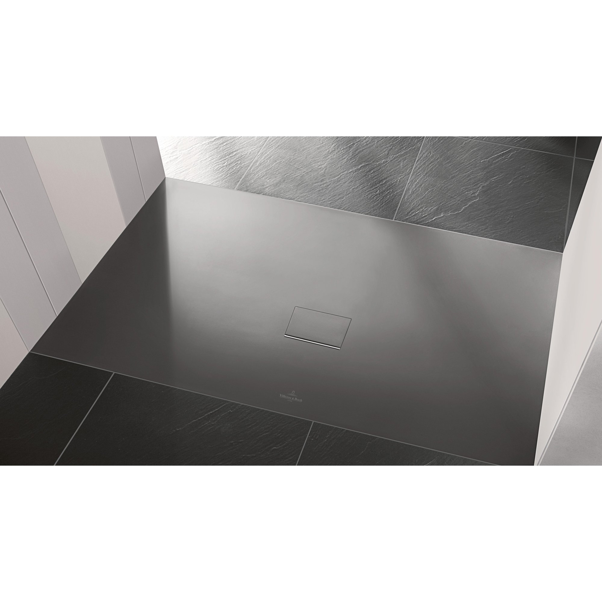 Villeroy & Boch Squaro infinity douchebak - 140x80x4cm - antraciet - udq1480sqi2v-1s - Afbeelding 8
