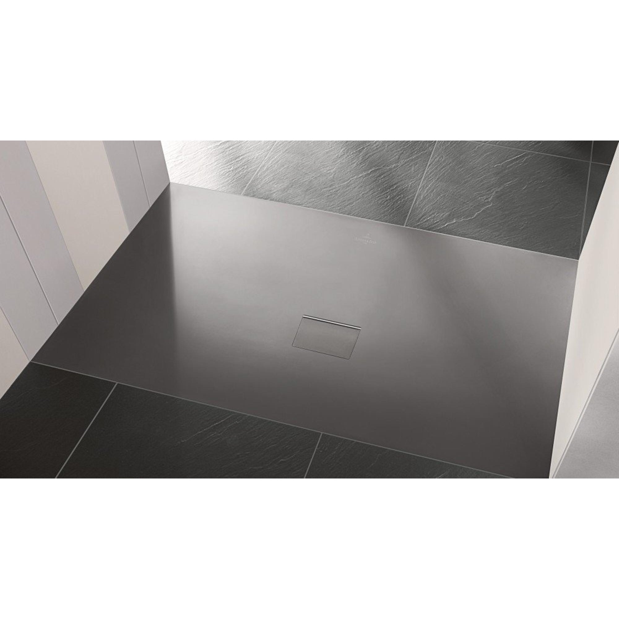 Villeroy & Boch Squaro infinity douchebak - 140x80x4cm - grijs - udq1480sqi2v-3s - Afbeelding 2