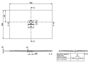 Villeroy & Boch Squaro infinity douchevloer - 150x100cm - stone white - udq1510sqi2iv-rw - Afbeelding 4