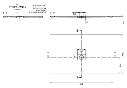 Villeroy & Boch Squaro infinity douchevloer - 160x100cm - stone white - udq1610sqi2iv-rw - Afbeelding 6