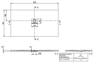 Villeroy & Boch Squaro Infinity kunststof douchebak - quaryl rechthoekig 160x90x4cm - mat wit - udq1690sqi2v-rw - Afbeelding 10