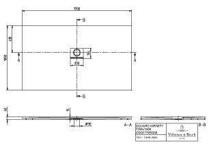Villeroy & Boch Squaro infinity douchevloer - 170x100cm - anthracite - udq1710sqi2iv-1s - Afbeelding 9