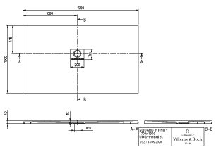 Villeroy & Boch Squaro infinity douchevloer - 170x100cm - anthracite - udq1710sqi2lv-1s - Afbeelding 6