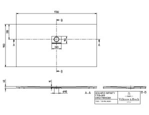 Villeroy & Boch Squaro infinity douchevloer - 170x90cm - stone white - udq1790sqi2iv-rw - Afbeelding 4