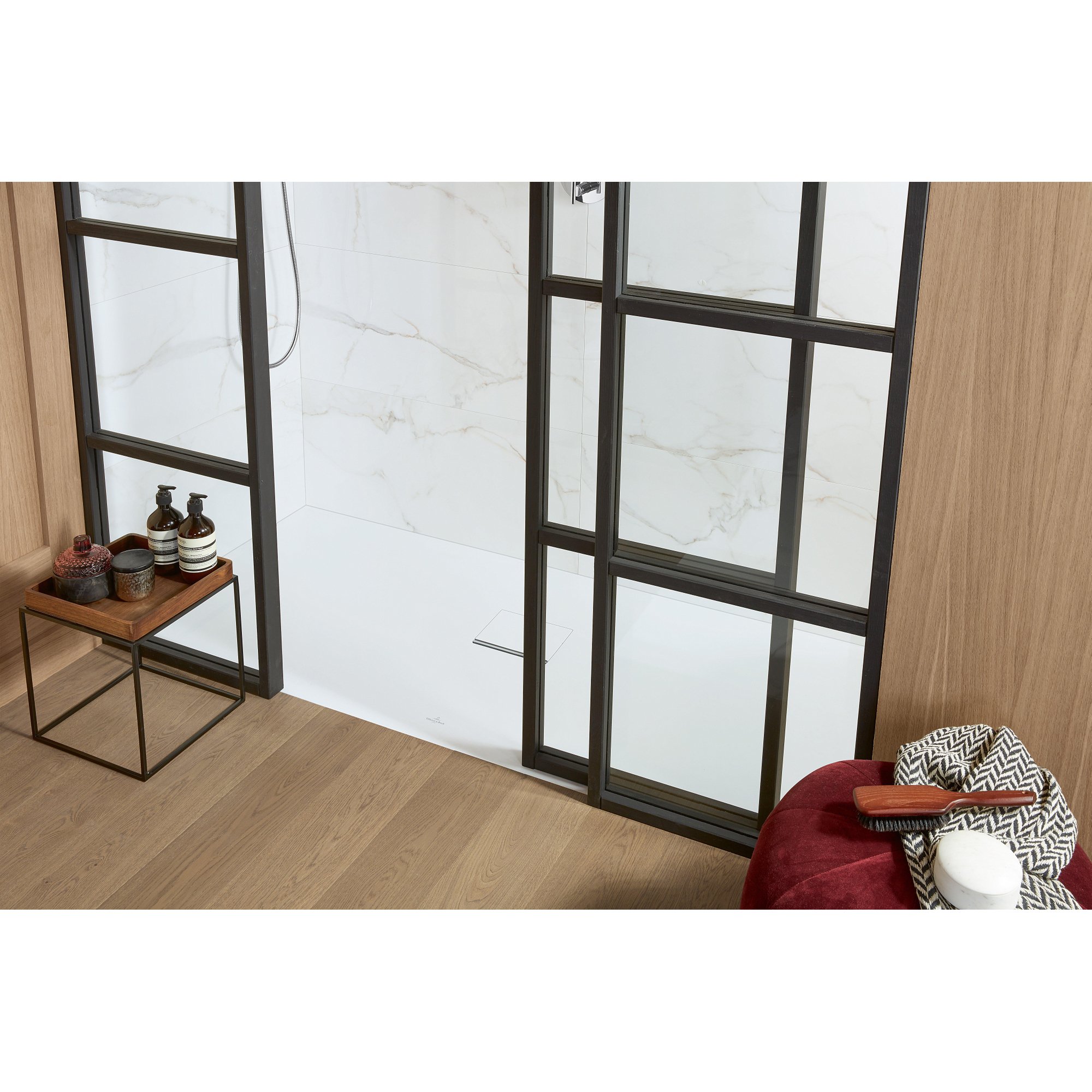 Villeroy & Boch Squaro Infinity kunststof douchebak - quaryl rechthoekig 180x80x4cm - mat wit - udq1880sqi2v-rw - Afbeelding 2
