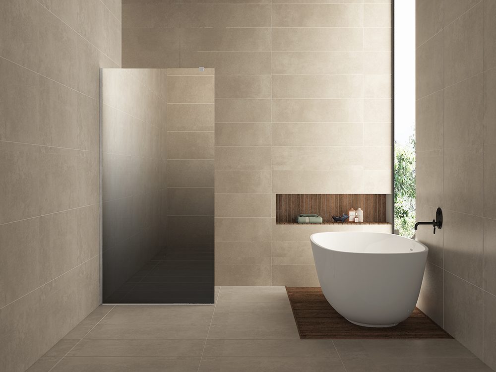 Wiesbaden Slim glasplaat spiegelrook- naar helder glas 900x2000 8mm nano - 20.3590