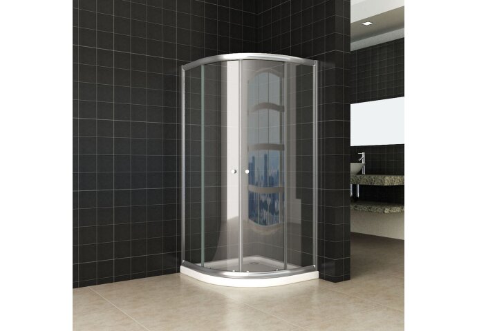 Wiesbaden ACTIE Wiesbaden Douchecabine - Kwartrond 90x90x190cm - 5mm Helder Glas - 20.3711