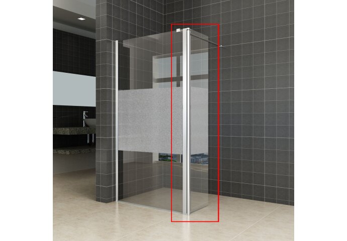 Wiesbaden Zijwand Wiesbaden voor Inloopdouche met Links Scharnierend Profiel en Schaamband 35x200 cm 10 mm NANO Glas - 20.3946