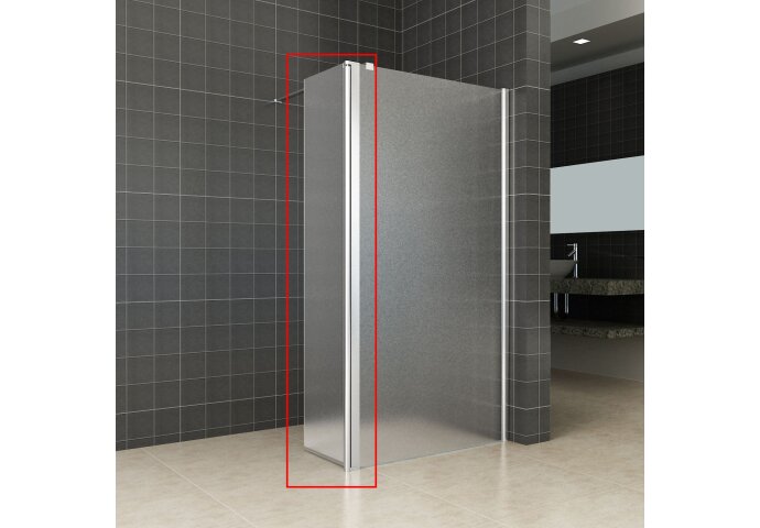 Wiesbaden Zijwand Wiesbaden voor Inloopdouche met Rechts Scharnierend Profiel 35x200 cm 10 mm NANO Geheel Mat Glas - 20.3949