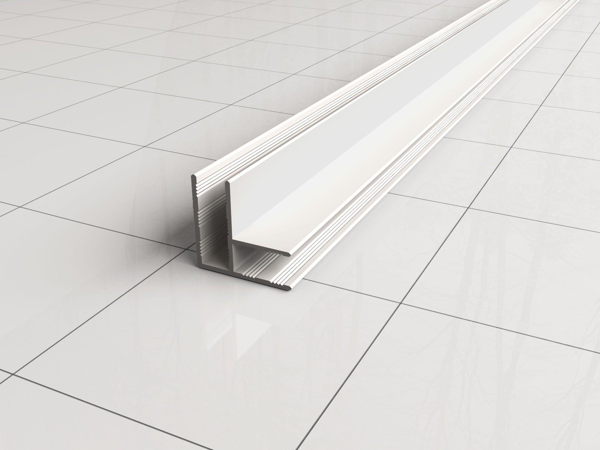 Wiesbaden Slim hoekprofiel 2000 x 10 mm mat wit - 20.6128