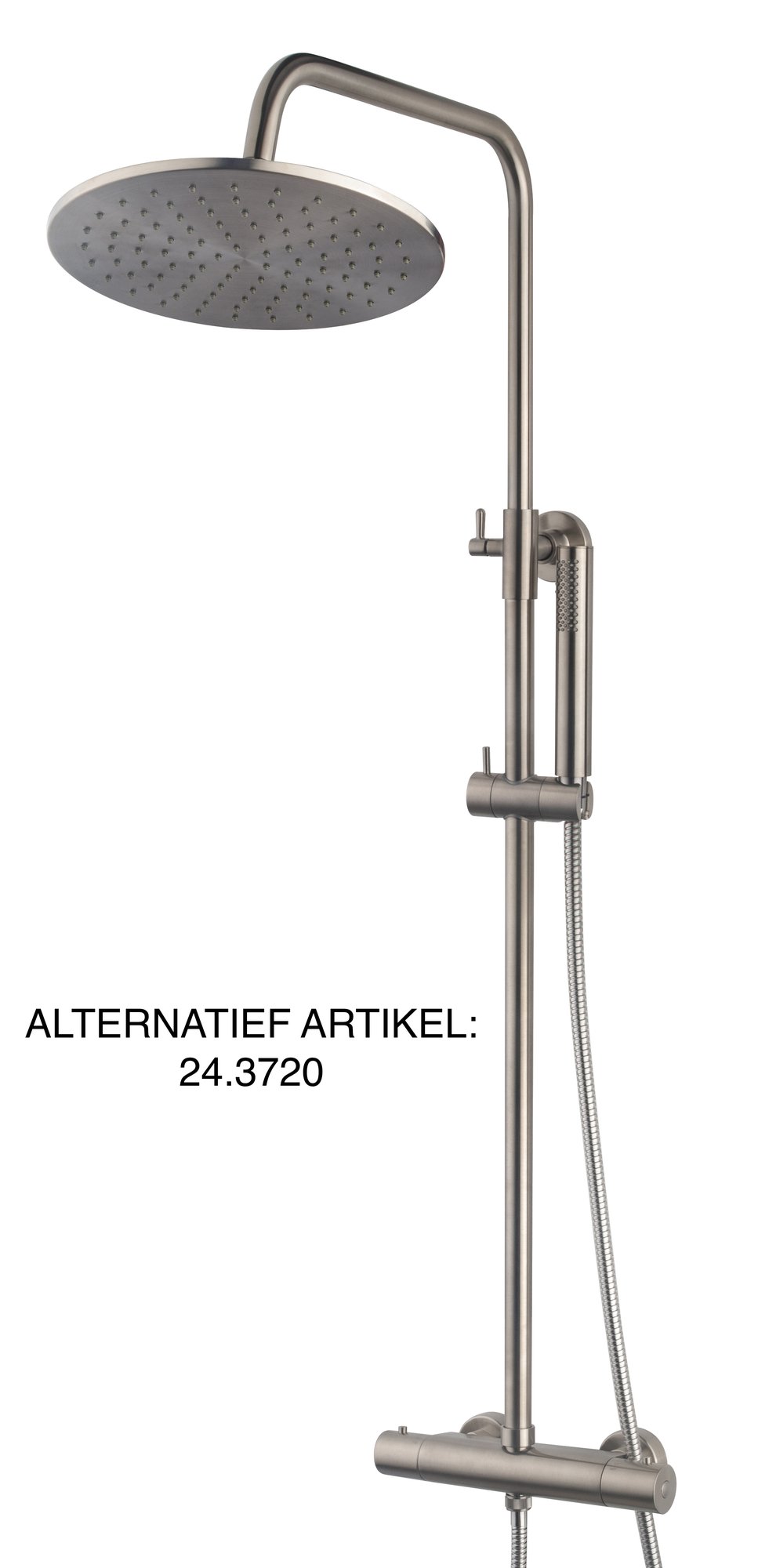 Wiesbaden Caral thermostatische regendoucheset opbouw geborsteld staal PVD - 29.2955 - Afbeelding 2
