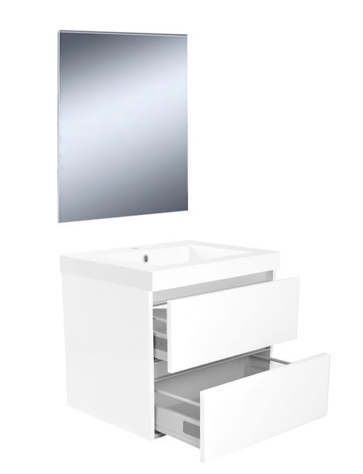Wiesbaden Vision meubelset (incl. spiegel) 60 cm houtnerf grijs - 38.7010