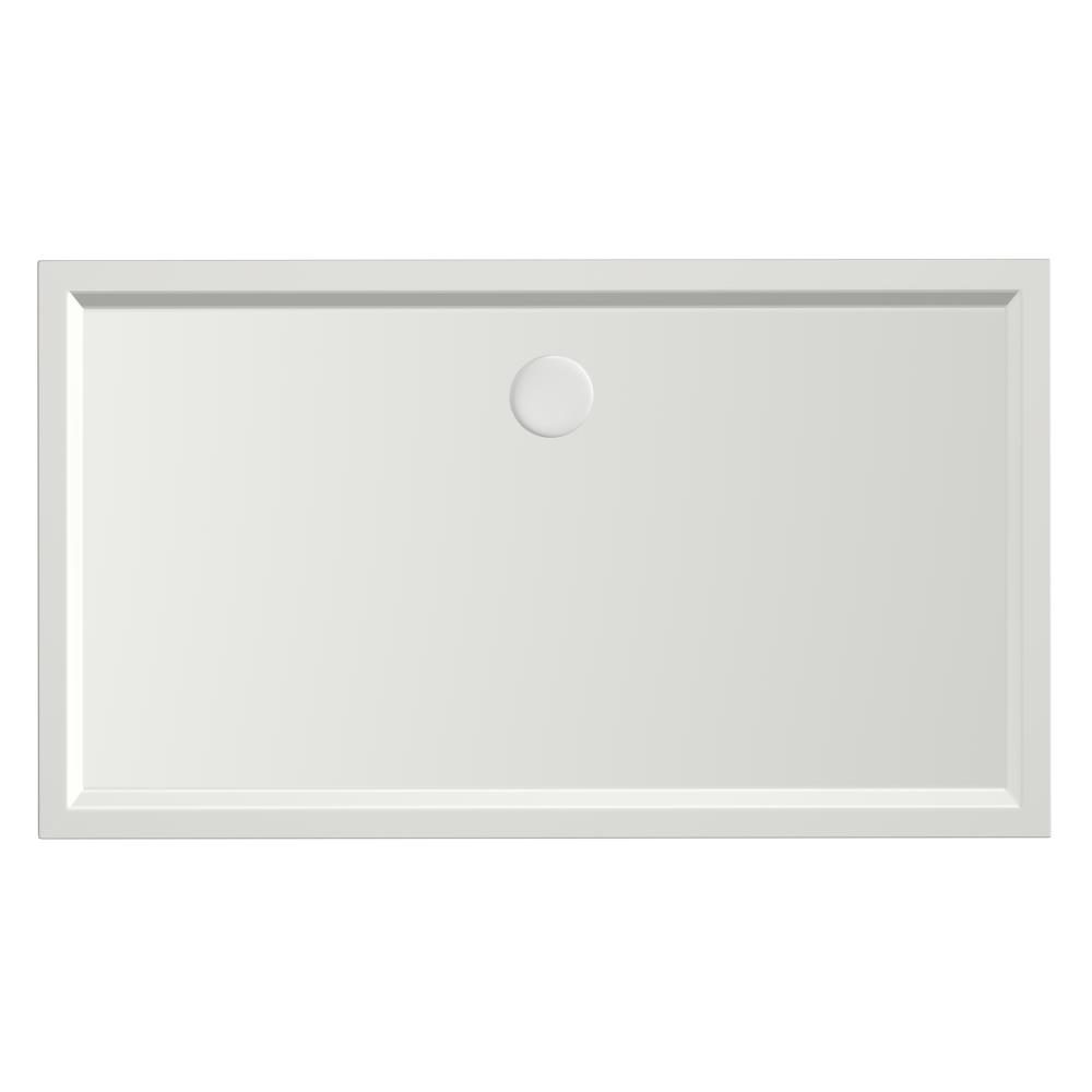 Douchebak Xenz Mariana - 140x80x4 cm - Incl.Afvoersifon-Chroom - Acryl - Rechthoekig - Wit mat - 6840-03