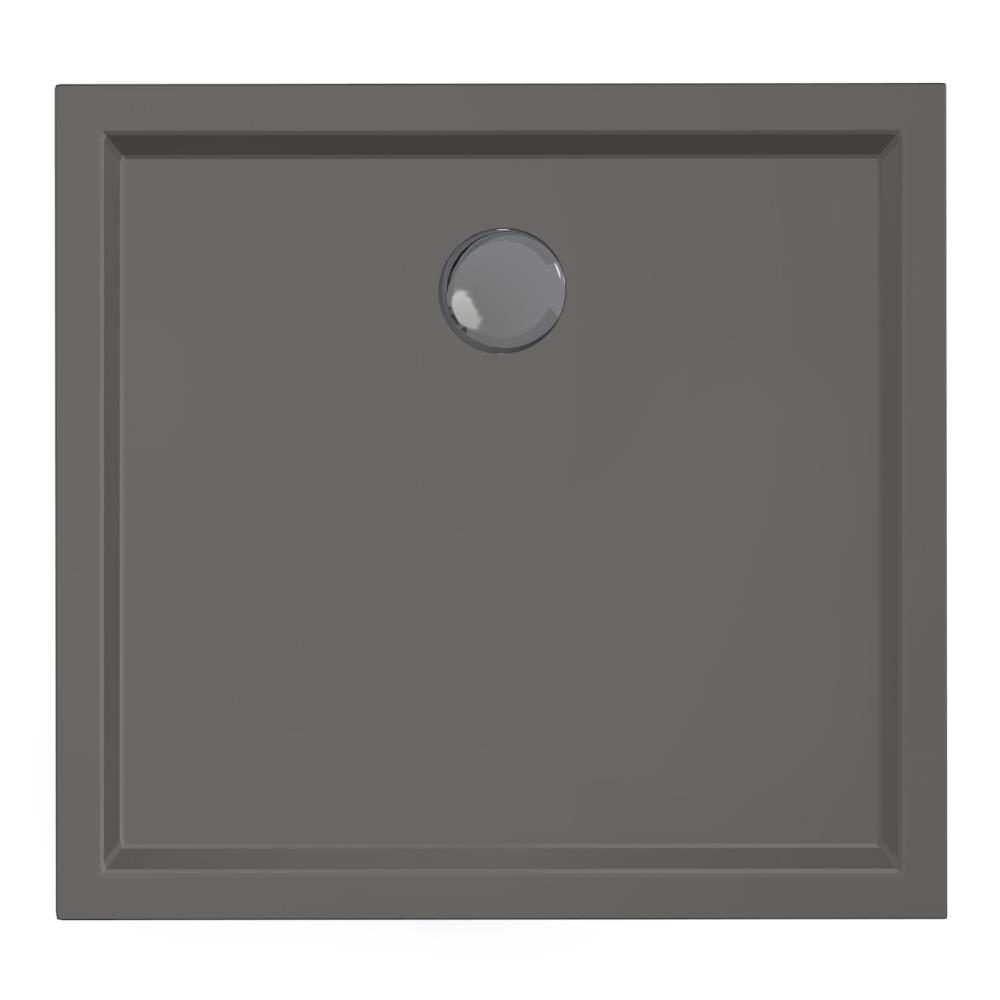 Douchebak Xenz Mariana - 80x75x4 cm - Incl.Afvoersifon-Chroom - Acryl - Rechthoekig - Antraciet mat - 6851-05