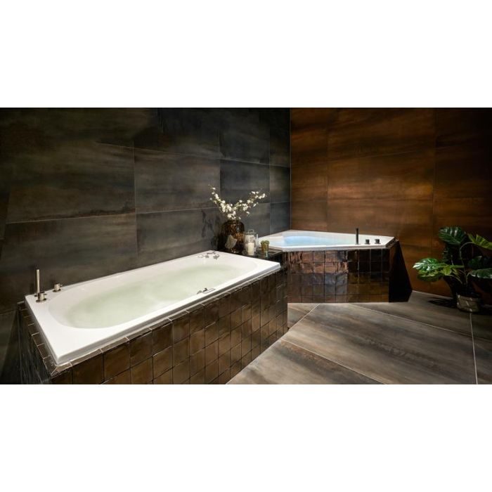 Hoekbad Xenz Cyprus - Inbouw - 145x145 cm - Incl.Badafvoer - Met overloop - Acryl - Glans wit - 6864-01