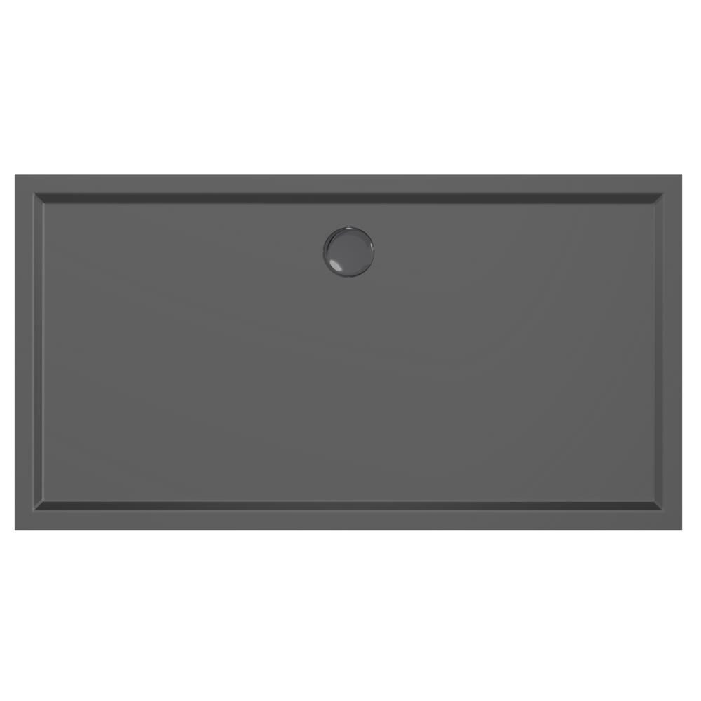 Douchebak Xenz Mariana - 150x80x4 cm - Incl.Afvoersifon-Chroom - Acryl - Rechthoekig - Zwart mat - 6866-29