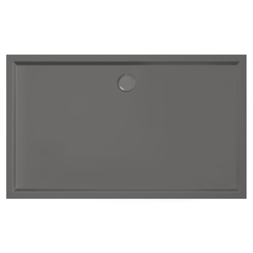 Douchebak Xenz Mariana - 150x90x4 cm - Incl.Afvoersifon-Chroom - Acryl - Rechthoekig - Antraciet mat - 6867-05
