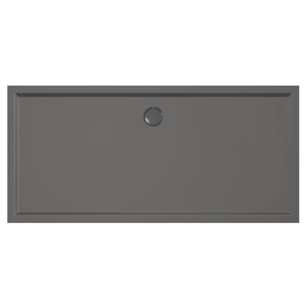 Douchebak Xenz Mariana - 170x80x4 cm - Incl.Afvoersifon-Chroom - Acryl - Rechthoekig - Antraciet mat - 6868-05