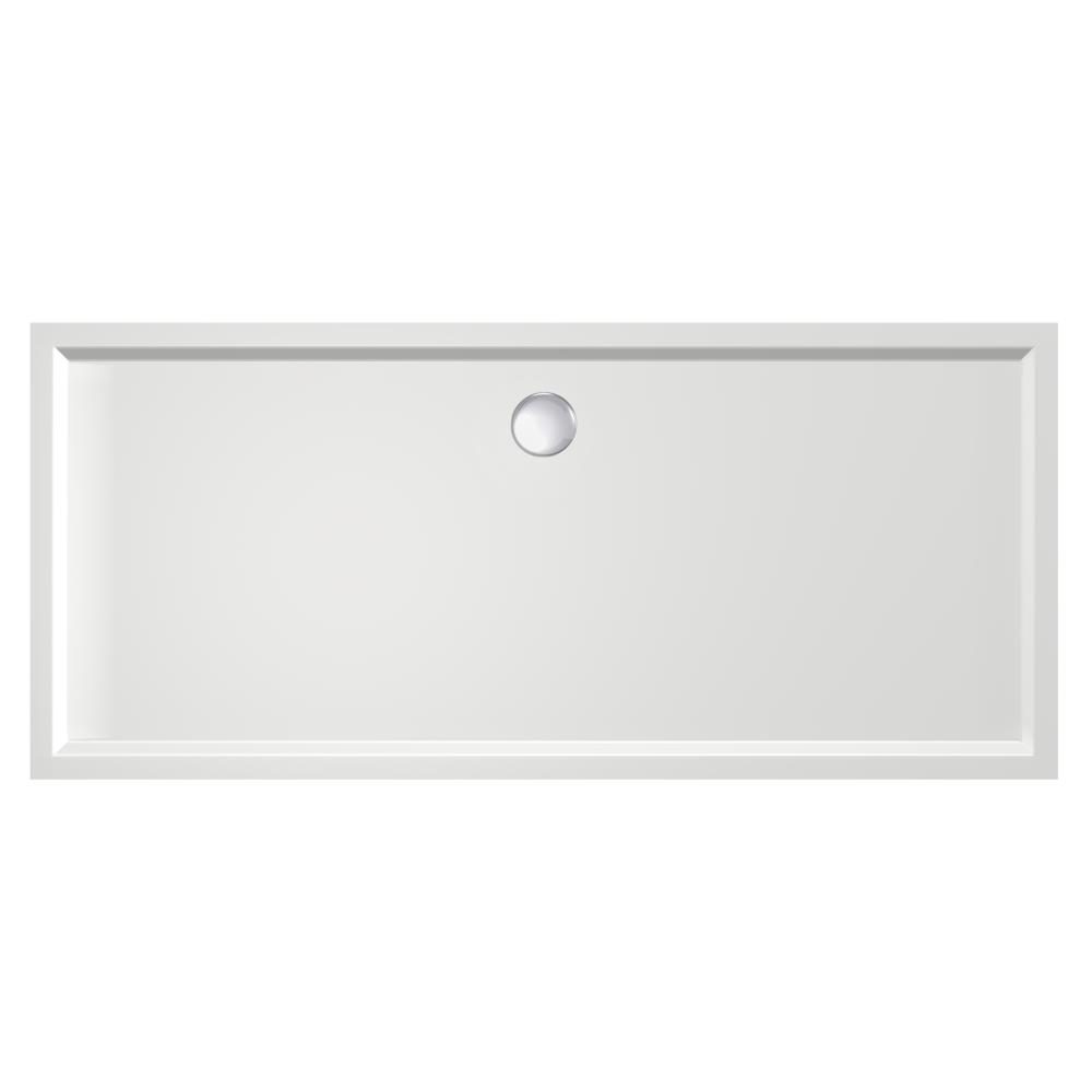 Douchebak Xenz Mariana - 180x80x4 cm - Incl.Afvoersifon-Chroom - Acryl - Rechthoekig - Wit glans - 6869-01