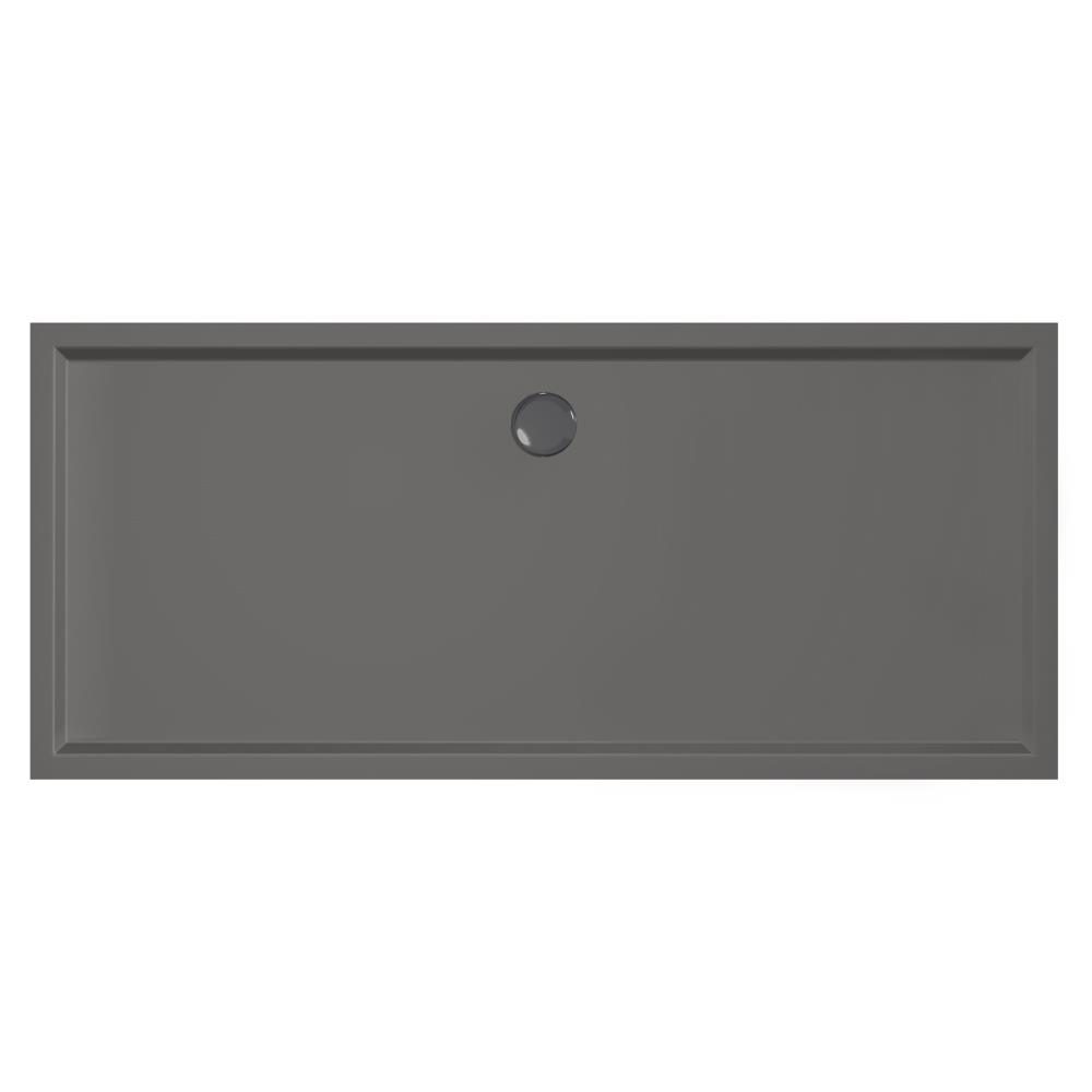 Douchebak Xenz Mariana - 180x80x4 cm - Incl.Afvoersifon-Chroom - Acryl - Rechthoekig - Antraciet mat - 6869-05