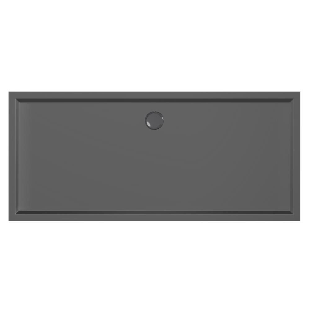 Douchebak Xenz Mariana - 180x80x4 cm - Incl.Afvoersifon-Chroom - Acryl - Rechthoekig - Zwart mat - 6869-29