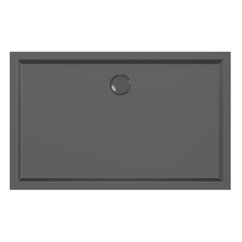 Douchebak Xenz Mariana - 120x75x4 cm - Incl.Afvoersifon-Chroom - Acryl - Rechthoekig - Zwart mat - 6880-29