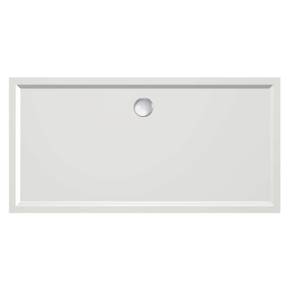 Douchebak Xenz Mariana - 160x80x4 cm - Incl.Afvoersifon-Chroom - Acryl - Rechthoekig - Wit mat - 6889-03