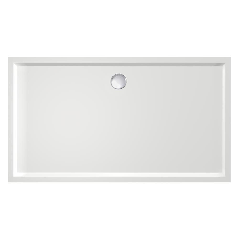 Douchebak Xenz Mariana - 160x90x4 cm - Incl.Afvoersifon-Chroom - Acryl - Rechthoekig - Wit glans - 6895-01
