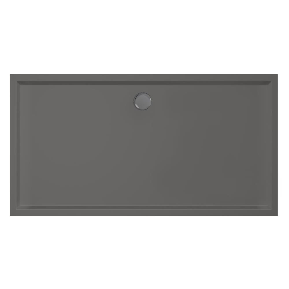 Douchebak Xenz Mariana - 170x90x4 cm - Incl.Afvoersifon-Chroom - Acryl - Rechthoekig - Antraciet mat - 6896-05