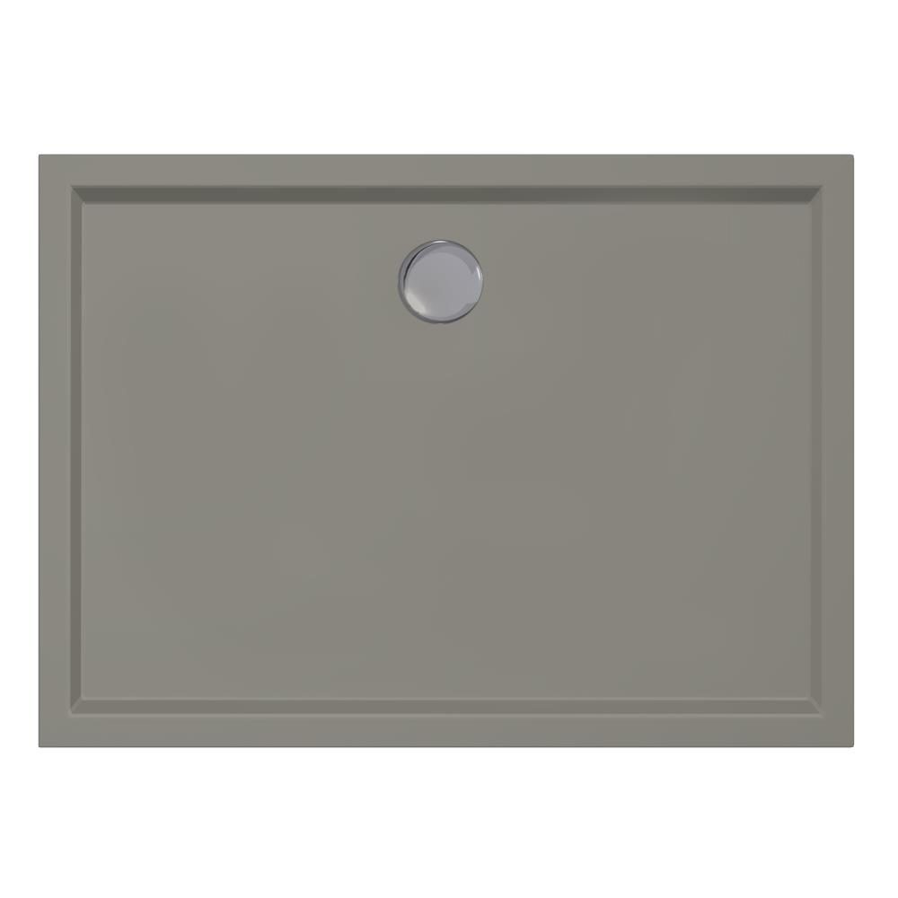 Douchebak Xenz Mariana - 110x80x4 cm - Incl.Afvoersifon-Chroom - Acryl - Rechthoekig - Cement mat - 6933-06