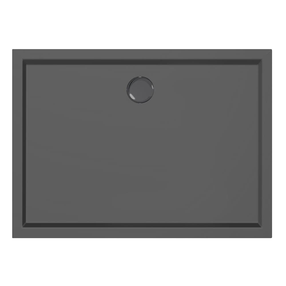 Douchebak Xenz Mariana - 110x80x4 cm - Incl.Afvoersifon-Chroom - Acryl - Rechthoekig - Zwart mat - 6933-29