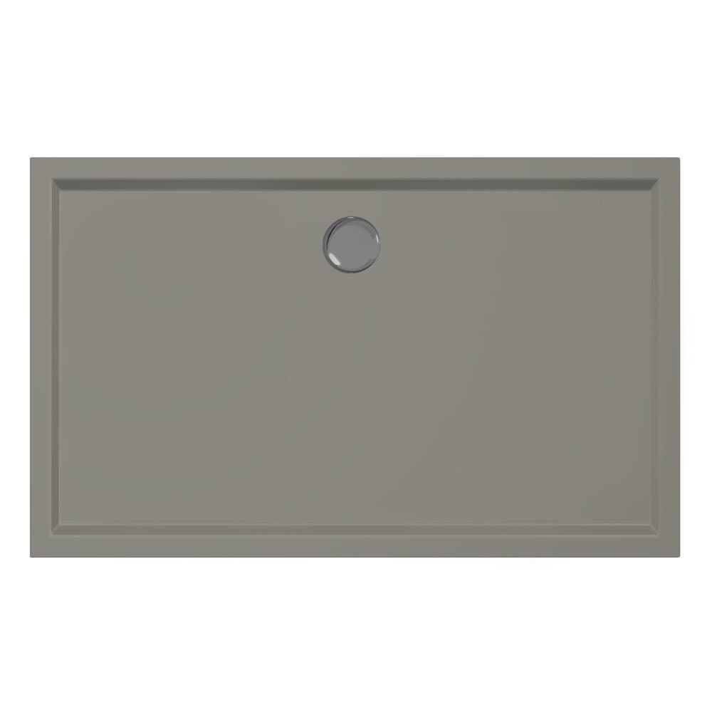 Douchebak Xenz Mariana - 130x80x4 cm - Incl.Afvoersifon-Chroom - Acryl - Rechthoekig - Cement mat - 6934-06