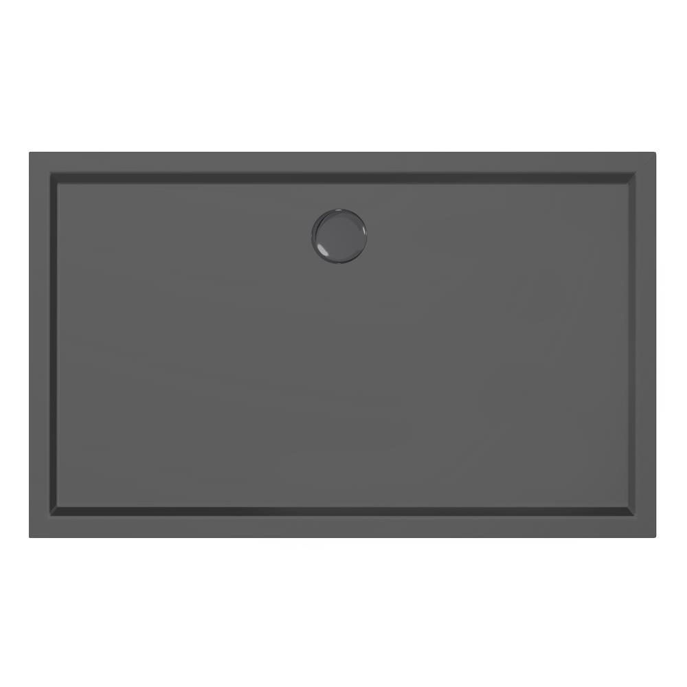 Douchebak Xenz Mariana - 130x80x4 cm - Incl.Afvoersifon-Chroom - Acryl - Rechthoekig - Zwart mat - 6934-29
