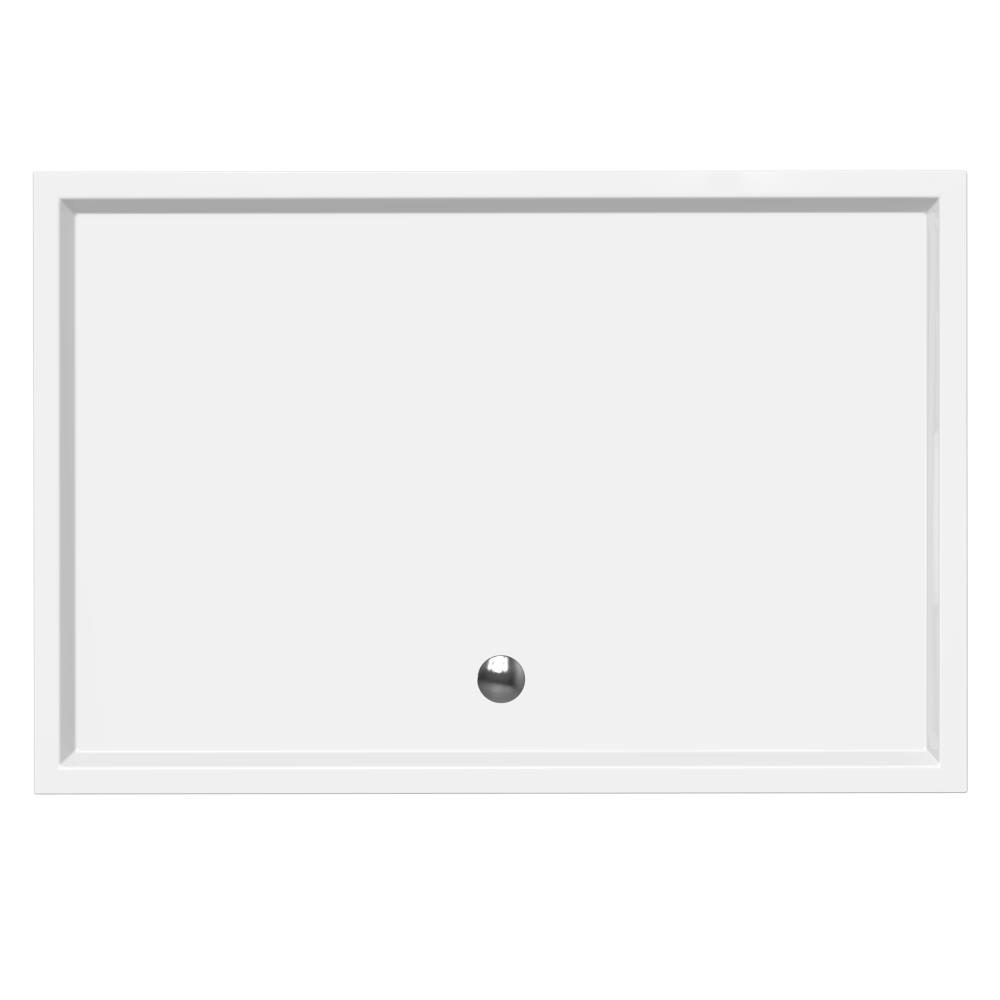 Douchebak Xenz Mariana - 150x100x4 cm - Incl.Afvoersifon-Chroom - Acryl - Rechthoekig - Wit glans - 6960-01