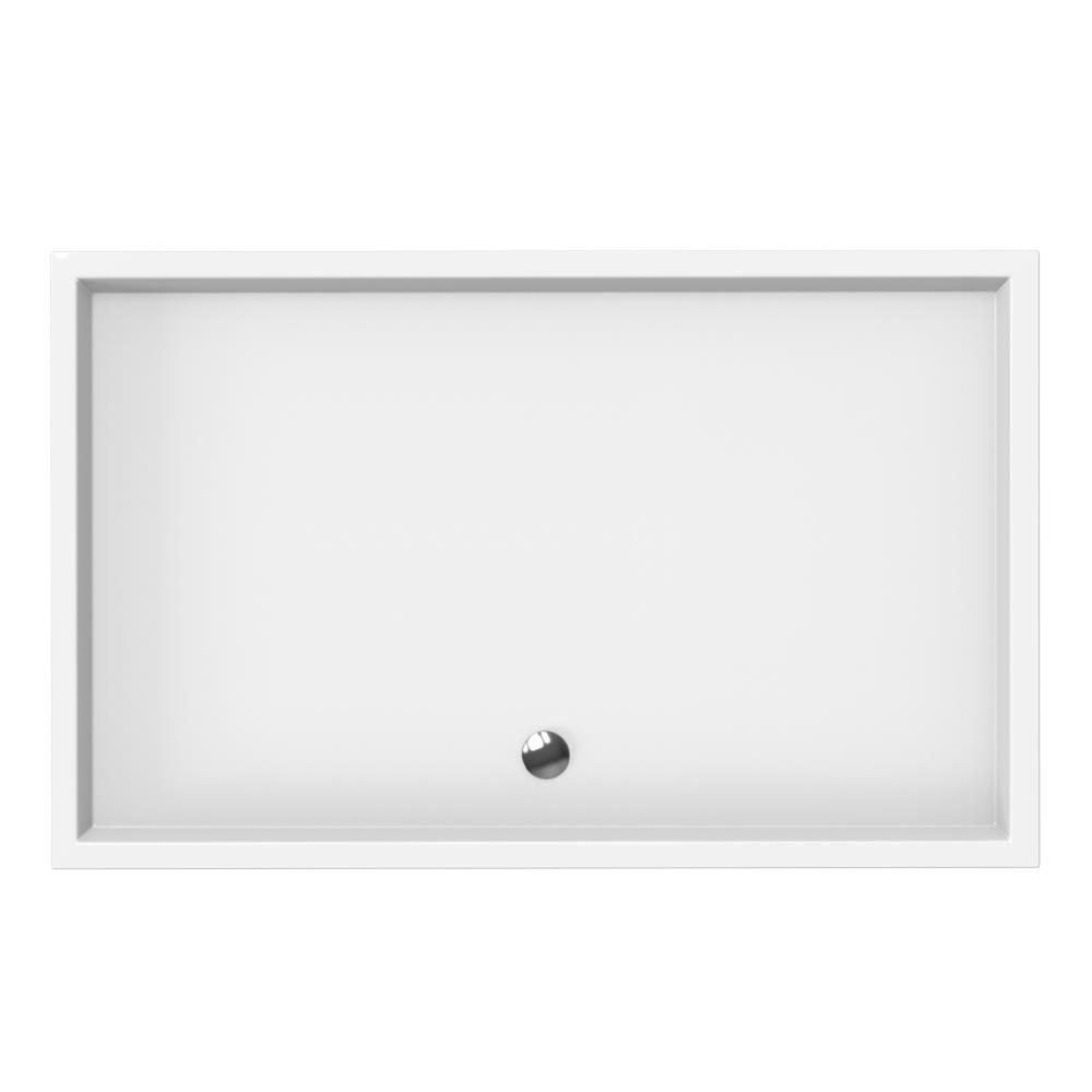 Douchebak Xenz Mariana - 160x100x4 cm - Incl.Afvoersifon-Chroom - Acryl - Rechthoekig - Wit glans - 6961-01