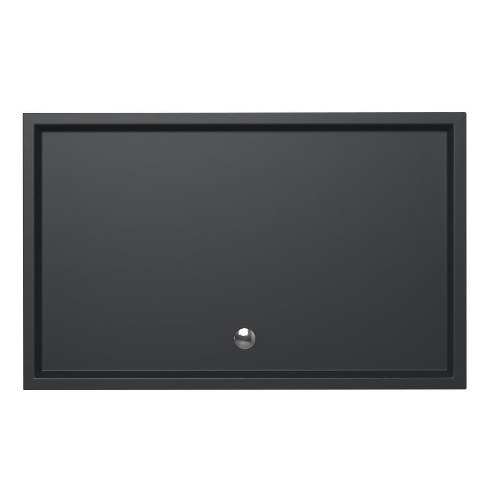 Douchebak Xenz Mariana - 160x100x4 cm - Incl.Afvoersifon-Chroom - Acryl - Rechthoekig - Antraciet mat - 6961-05