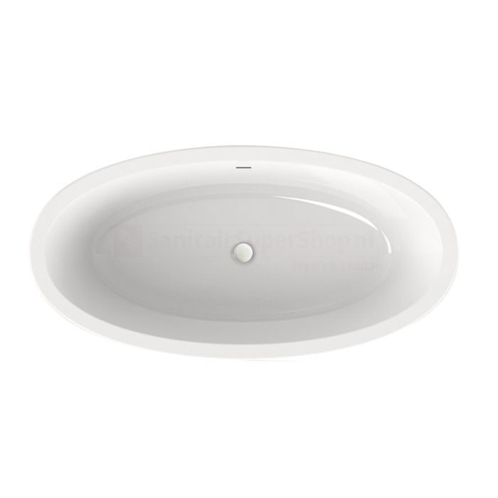 Vrijstaand bad Xenz Britt - 170x85 cm - Incl.Badafvoer-Glans wit - Sleuf overloop - Acryl - Glans wit - 7018-01-S01