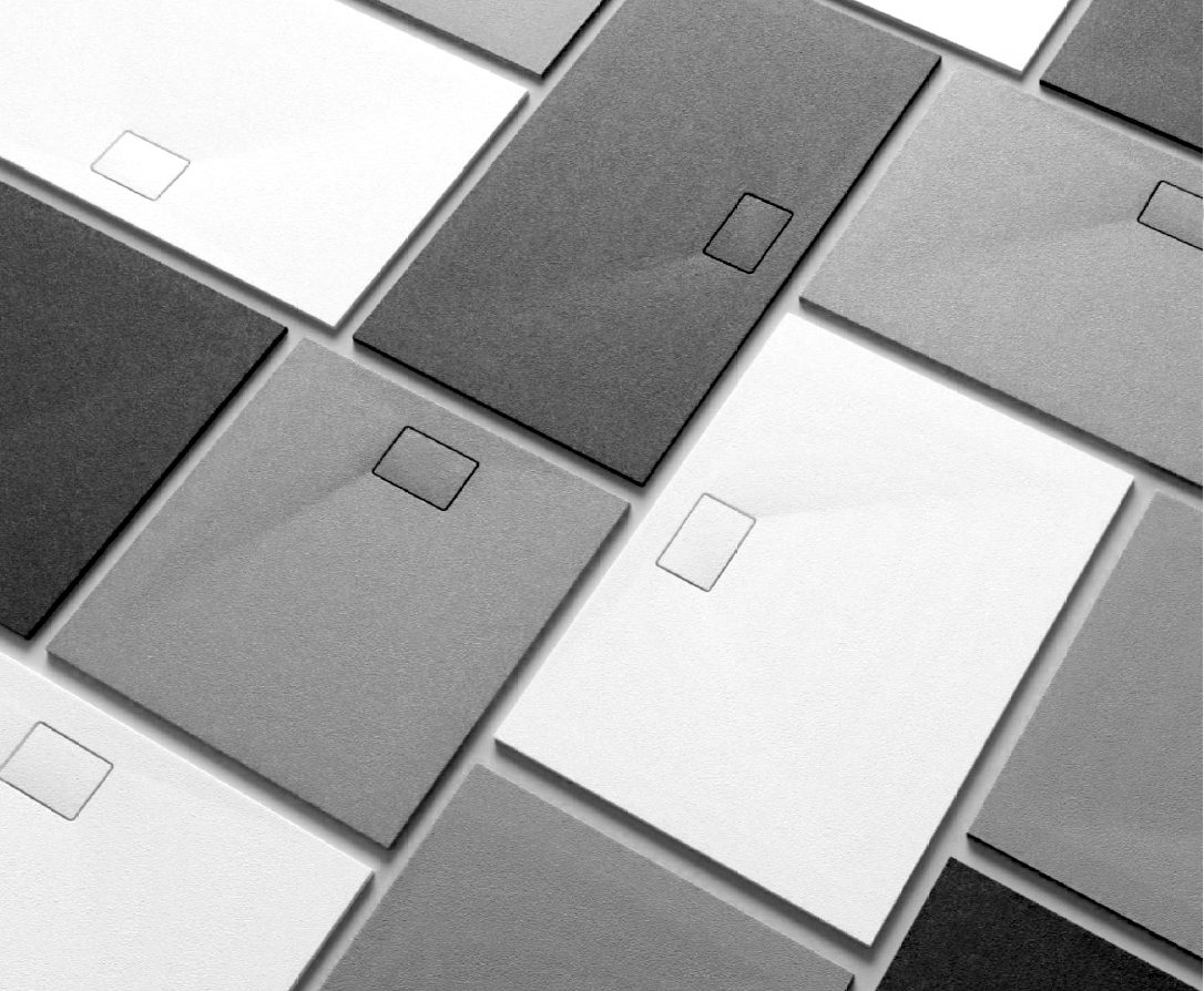 Douchevloer Xenz Plane - 100x100 cm - Composiet - Incl.Afvoer - Vierkant - Wit mat - PCD100100-03